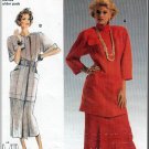 Women's Topstitched Jacket and Pleated Skirt Sz 8-40 Uncut Burda 6006 Safari Utilitarian Crisp Linen