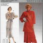 Women's Topstitched Jacket and Pleated Skirt Sz 8-40 Uncut Burda 6006 Safari Utilitarian Crisp Linen