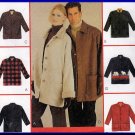 His and Hers Winter Coat Sz M McCall's 9020 Sewing Pattern Button Front Collar Loose Fit Jacket