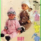 Babies' Stretch Knit Jumpsuit Hat All Sizes McCall's Sewing Pattern 9625 Adorable Warm Fleece Velour