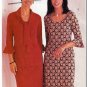 Women's Ruffled Knit Pullover Dress Sz 18-22 Uncut Butterick 3624 Flounce Tie-Collar Close-Fitting