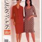 Women's Ruffled Knit Pullover Dress Sz 18-22 Uncut Butterick 3624 Flounce Tie-Collar Close-Fitting