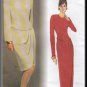 Refined Elegant Pleated Mock-Wrap Front Dress Sz 6-10 Uncut Vogue 1708 Designer Tom and Linda Platt