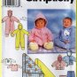 Babies' Hooded Onesie Blanket Set Sz NB-L Simplicity Sewing Pattern 7807 Knit Jacket Shirt Pants