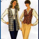 Women's Casual 2-Piece Pants and Vest Sz 8-18 Uncut Simplicity 8662 Retro 90s Long Short Waistcoat