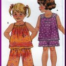 Darling Toddler's Summer Shorts Set Simplicity Sewing Pattern 9678 Fun Sleeveless Tops Elastic Pants