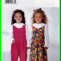Toddlers' Romper Jumpsuit Jumper Sz 1-3 Butterick Sewing Pattern 4768 Puffy Ruffled Peter Pan Blouse