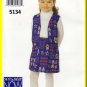 Simple Basic Girls' Vest Skirt Sz 5-6x Butterick Sewing Pattern 5134 Casual Playtime School Clothes