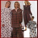 Modest Traditional Women's Sleepwear Nightgown Sz XS-M Uncut McCall's 8545 Ruffled Yoke and Sleeves