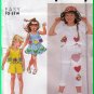 Girls' Applique Beach Outfits Sz 3-6x Simplicity Sewing Pattern 7302 Gored Tulip Skirt Shorts Capri