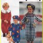 Retro 90s Toddlers' Jumpsuit Sz 2-4 Simplicity Sewing Pattern 7947 Baggy Jumper Puffy Hat Bib Collar