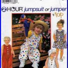 Easy Casual Toddlers' Jumper Outfit Sz 0.5-2 Simplicity Sewing Pattern 9526 Basic Jumpsuit Knit Top