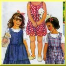 Girls' Cute Jumper Dress Sz 2-4 Simplicity Sewing Pattern 9527 Gathered Romper Jumpsuit Tiered Skirt