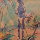 Vintage Nubuck Leather Coin Wallet Handmade Cardholder Handpainted Native Motif New Castle Australia