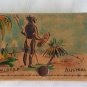 Vintage Nubuck Leather Coin Wallet Handmade Cardholder Handpainted Native Motif New Castle Australia