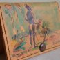Vintage Nubuck Leather Coin Wallet Handmade Cardholder Handpainted Native Motif New Castle Australia