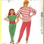 Retro Flashdance Girl's Knit Outfit Sz 8-14 Uncut Kwik Sew 1890 Baggy Tapered Pants 80s Boatneck Top