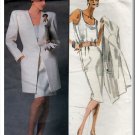 Long Jacket Skirt Suit Sz 8 Vogue Sewing Pattern 1867 Retro 80s Minimalist Style Christian Dior