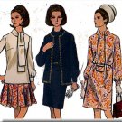 Retro 60s Mod Chic Outfit Sz 12 Vogue Sewing Pattern 7671 Ascot Blouse Pleated Skirt Vest Pants