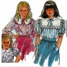 80s Frilly Girls' Blouses Sz 3-10 Burda Sewing Pattern 5477 Peter Pan Sailor Collar Puff Sleeves