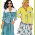 Boxy Double Breasted Jacket Sz 8-18 Burda Sewing Pattern 5480 Yoke Pleated Skirt 80s Sailor Collar