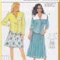 Boxy Double Breasted Jacket Sz 8-18 Burda Sewing Pattern 5480 Yoke Pleated Skirt 80s Sailor Collar