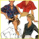 Flirty Frilly Women's Blouses Sz 20 Style Sewing Pattern 1321 Buttons Notched Collar Cuffed Sleeves