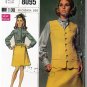 Mod Go-Go Scooter Outfit Sz 12 Simplicity Sewing Pattern 8095 Ascot Tie Blouse Scallop Vest Skirt