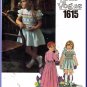 Girls' Charming Smocked Hippy Dress Sz 6x Vogue Sewing Pattern 1615 Peter Pan Collar Puffy Sleeves