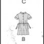 Girls' Charming Smocked Hippy Dress Sz 6x Vogue Sewing Pattern 1615 Peter Pan Collar Puffy Sleeves