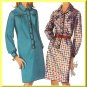 Mod Chic Step-in Dress Sz 14 Simplicity Sewing Pattern 6626 Retro Knee Length Straight Shirtdress