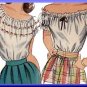 Puffy Off-the-Shoulder Top Sz 12 Simplicity Sewing Pattern 1599 WWII Peasant Gypsy Blouse 1945