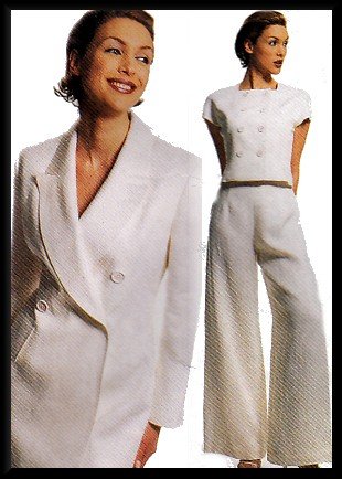 Chic Professional Pants Suit Sz 8 McCall's Sewing Pattern 8256 Misses' Double Breasted Blazer Top