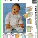 Infants' Gowns Basic Stretch Knits McCall's Sewing Pattern 9292 Layette Booties Rompers Top Pants