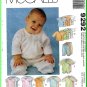 Infants' Gowns Basic Stretch Knits McCall's Sewing Pattern 9292 Layette Booties Rompers Top Pants