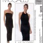 Sexy Stretch Halter Dress Sz 10-14 McCall's Sewing Pattern 9295 Strapless Long Easy Knit Gown