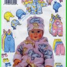 Babies' Reversible Hood Fleece Jacket Sz NB-M Butterick Sewing Pattern 5713 Overalls Pants Mittens