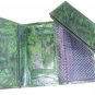 Marbelized Green English Goatskin Pocketbook Checkbook Wallet by Tilley Made in Canada Vintage Retro