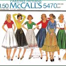 Retro Feminine Flared Skirts Sz 12 McCall's Sewing Pattern 5470 Full Circular Ruffles 70s Knit Tops