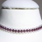 Glamorous Sophisticated Woven Plait Choker Necklace Clear Amethyst Purple Faceted Glass Beads Fancy
