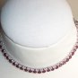 Glamorous Sophisticated Woven Plait Choker Necklace Clear Amethyst Purple Faceted Glass Beads Fancy