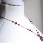 Purple Passion Matinee Necklace Amethyst Plum Purple Faceted Glass Beads Large Pretty Oval Pendant