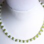 Refreshing Lime Mod Matinee Necklace White Green Glass Beads Simple Understated Classic Fun Style