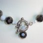 Black and White Mod Princess Necklace Chic Smokey Grey Hematite Disco Ball White Round Glass Beads