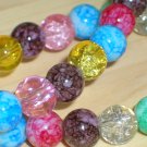 Boho Hippy Faux Pearls Opera Necklace Crackled Glass Marble Beads Cute Fun Funky Bohemian Flirty