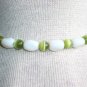 Charming Cute Bracelet White Oblong Green Round Glass Beads Trendy Mod Funky Chic Fashion Accessory