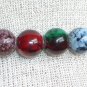 Funky Boho Abstract Hippy Bracelet Round Glass Beads Marbelized Green Blue Purple Plum Red Dark Bold