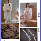 Cottage Cozy Home Dec Accessories Kwik Sew Sewing Pattern 1946 Apron Placemat Tablecloth Cushions