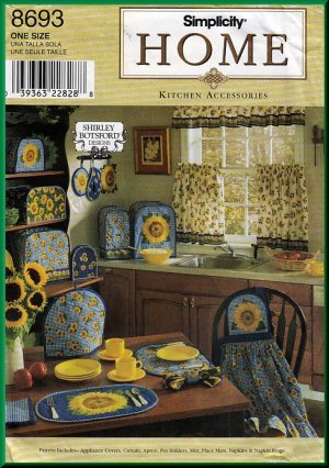Sunflower Home Dec Kitchen Accessories Simplicity Sewing Pattern