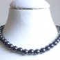 Chunky Hematite Pearls Princess Necklace Mod Smokey Grey Large Round Hematite Beads Stylish Elegant